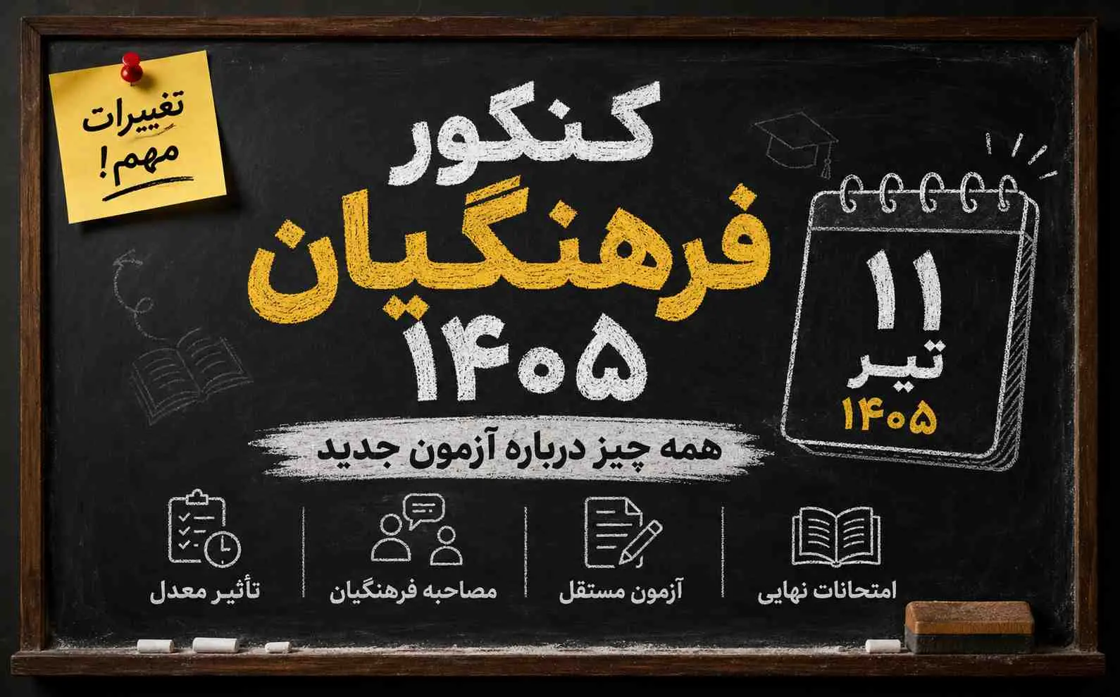 کنکور فرهنگيان 1405 | زمان آزمون 11 تير، تاثير معدل يازدهم و آخرين تغييرات مهم
